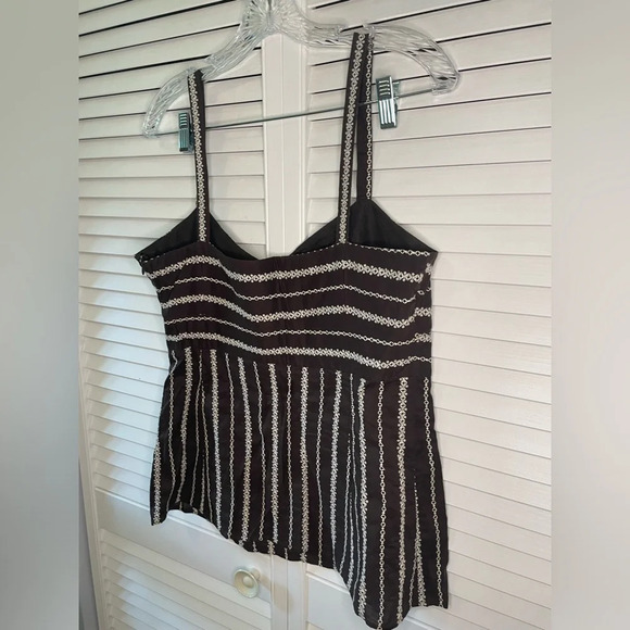 LOFT Women’s Cami Tank Brown Embroidered Sweetheart Size 12 Empire Waist EUC - Picture 9 of 15